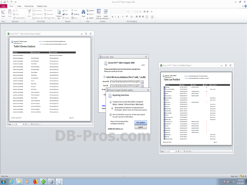 Access Pro Table Compare Screenshot