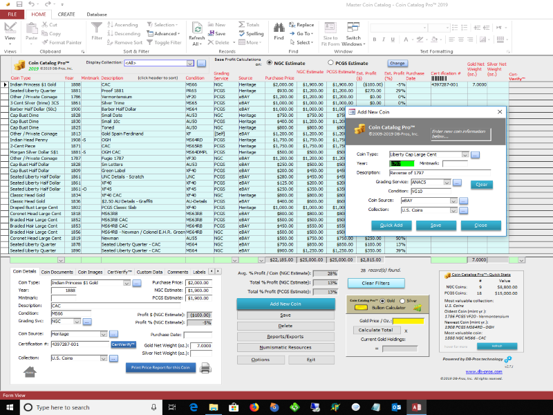 Windows 7 Coin Catalog Pro 2.7.1 full
