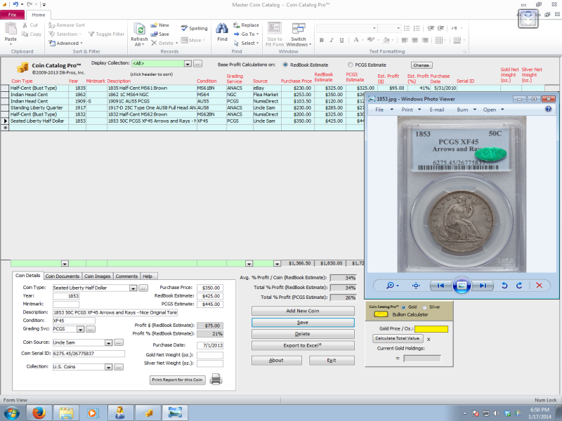 Coin Catalog Pro - Coin Collecting Database Software