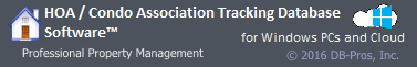 HOA / Condo Association Tracking Database software for Windows PCs / Cloud