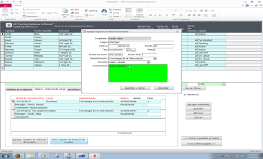 RH Base de Datos Software - Imagen de datos del historial de trabajos