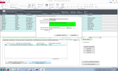 RH Base de Datos Software - Salvar Información Reconocimiento y Premio imagen