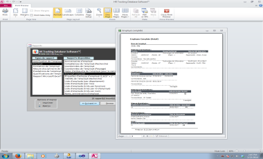 Logiciel Base de Données RH - Imprimer des rapports complets de l'histoire des employés