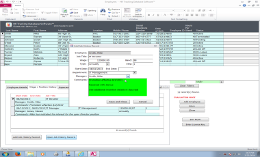 HR Tracking Database Software - Maintain Employee Job History Records